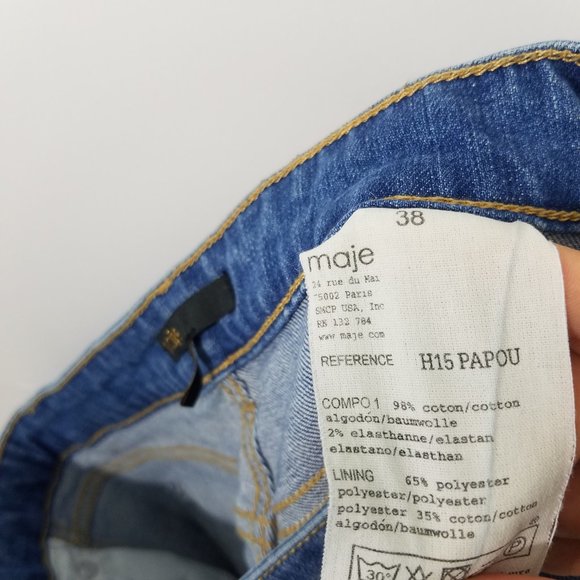 Maje Distressed Ankle Jeans Size 38 - Picture 8 of 8